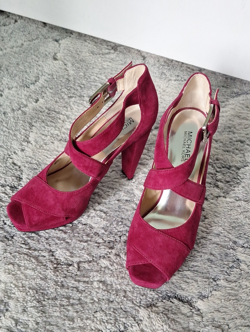 Michael Kors Suede Open Toe Heels NWT Sz10